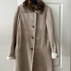 Taupe shearling Nigel Preston and knight coat